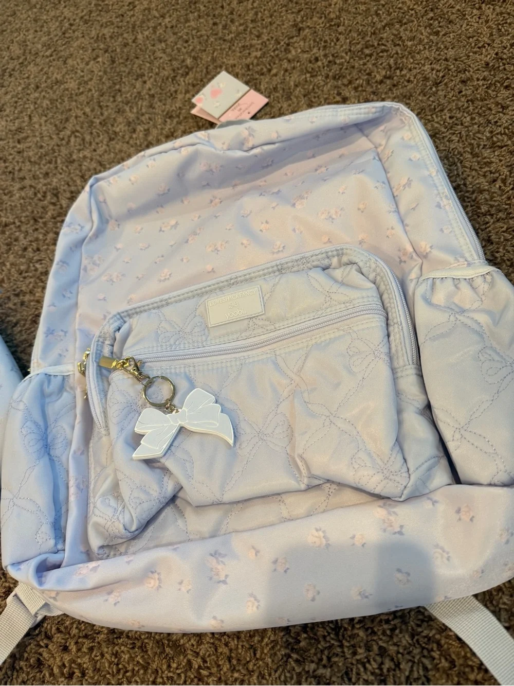 LoveShackFancy Pastel Lavender Floral Backpack & Tote Set